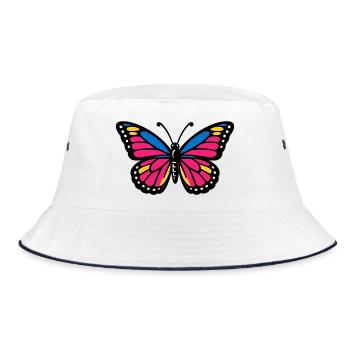 Butterfly with colorful wings - Bucket Hat - white/navy - Front