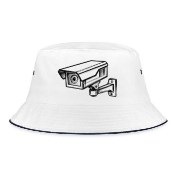 Security Camera Security - Illusionration - Bucket Hat - white/navy - Front