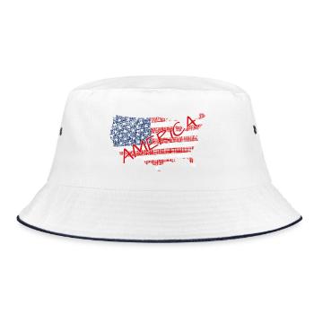 Carte du drapeau américain America - Bob - blanc/marine - Devant