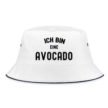 ICH BIN EINE AVOCADO Karneval Kostüm Avocados - Bucket Hat - Weiß/Navy - Vorne