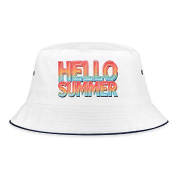 Hello Summer - Bucket Hat - white/navy - Front