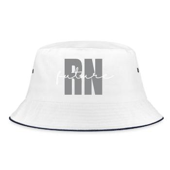 Future RN Funny Nursing Student Major Gift - Bucket Hat - white/navy - Front