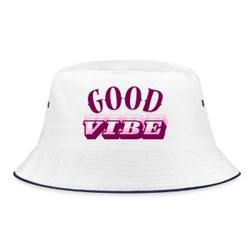 Gute Stimmung Neon Retro - Bucket Hat - Weiß/Navy - Vorne