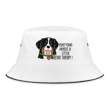 Chien de montagne bernois Petit Berner Humour de thérapie - Bob - blanc/marine - Devant