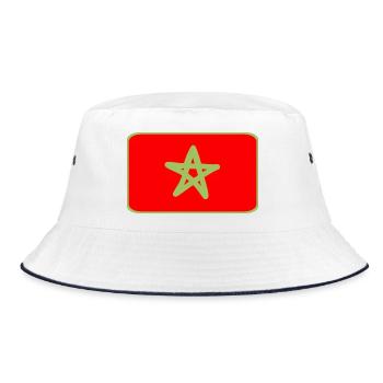 MAROC, drapeau marocain en rouge vert Maroc - Bob - blanc/marine - Devant