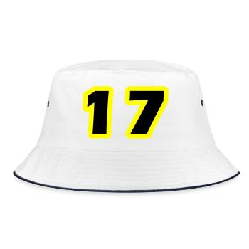 17 Zahl symbol - Bucket Hat - Weiß/Navy - Vorne