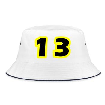 13 Number symbol - Bucket Hat - white/navy - Front