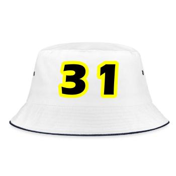 31 Number symbol - Bucket Hat - white/navy - Front