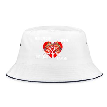 Social Worker Quota Hard Worker Social Work - Bucket Hat - white/navy - Front