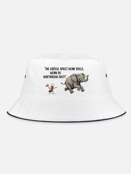Die Grösse spielt keine Rolle - Bucket Hat - Weiß/Navy