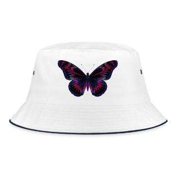 Papillon néon holographique - Bob - blanc/marine - Devant