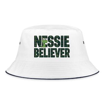 Nessie Believer - Bucket Hat - Weiß/Navy - Vorne