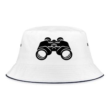 Fernglas Natur Silhouette - Bucket Hat - Weiß/Navy - Vorne