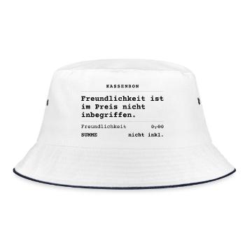 Freundlichkeit nicht im Preis inbegriffen - Bucket Hat - Weiß/Navy - Vorne