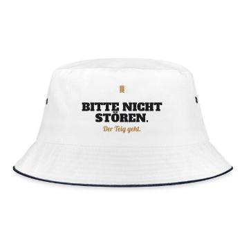 Bitte nicht stören. Der Teig geht. – Backen - Bucket Hat - Weiß/Navy - Vorne