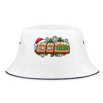 Ctrl Alt Delight Weihnachtsdesign - Bucket Hat - Weiß/Navy - Vorne