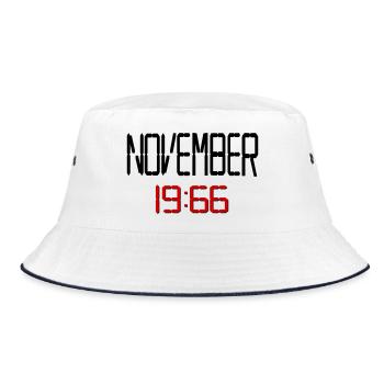 60. Geburtstag November 1966 - Bucket Hat - Weiß/Navy - Vorne