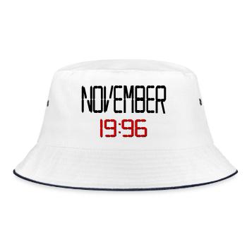 30. Geburtstag, November 1996 - Bucket Hat - Weiß/Navy - Vorne