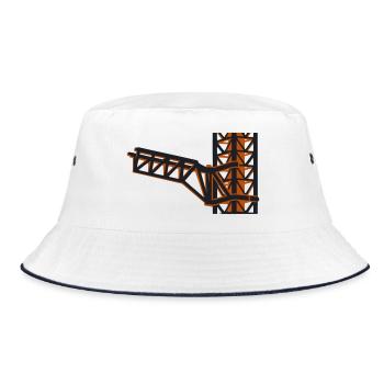 Raketenturm Startrampe Icon - Bucket Hat - Weiß/Navy - Vorne