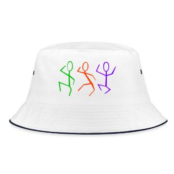 3 Tänzer - Bucket Hat - Weiß/Navy - Vorne