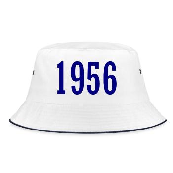 1956 Blue Retro Numerals - Bucket Hat - white/navy - Front