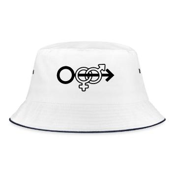 cuckold wife sharing symbol - Bucket Hat - white/navy - Front