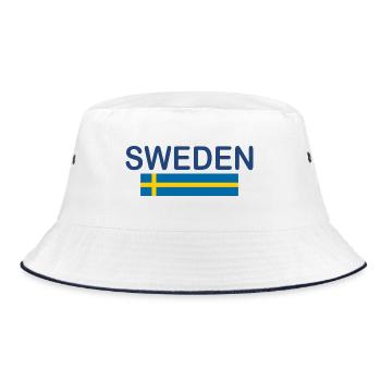 Schweden flagge - Bucket Hat - Weiß/Navy - Vorne