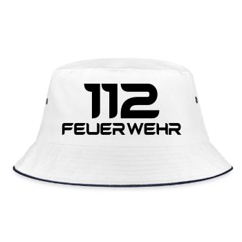 Feuerwehr 112 - Shirt - Bucket Hat - Weiß/Navy - Vorne
