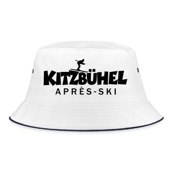 Kitzbühel Après-Ski Skifahrer - Bucket Hat - Weiß/Navy - Vorne