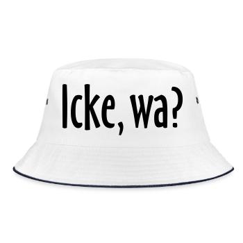 Berlin Spruch: Icke, wa? - Bucket Hat - Weiß/Navy - Vorne
