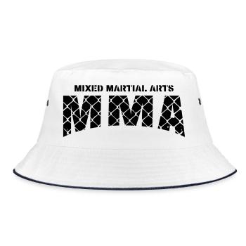 MMA mixed martial arts - Bucket Hat - white/navy - Front