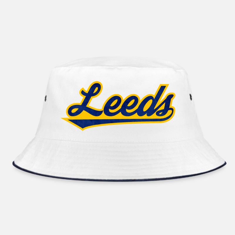 Leeds Script Logo Blau Gelb Bucket Hat