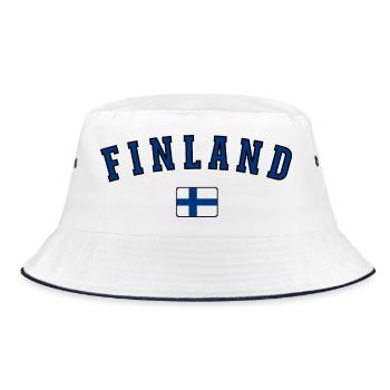 Flagge von Finnland, finnischer Stolz - Bucket Hat - Weiß/Navy - Vorne