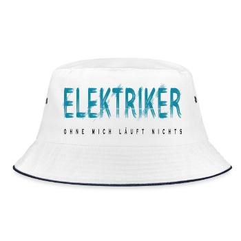 Elektriker Handwerker Design - Bucket Hat - Weiß/Navy - Vorne