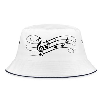 Hochfliegende Töne - Bucket Hat - Weiß/Navy - Vorne