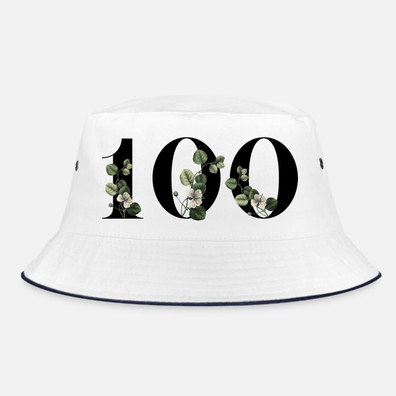 Zahl 100 Blumengrün - 100. Blumengeburtstag Bucket Hat