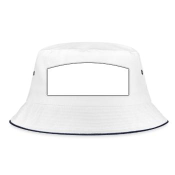 Schreibfeld weiss | text field - Bucket Hat - Weiß/Navy - Vorne