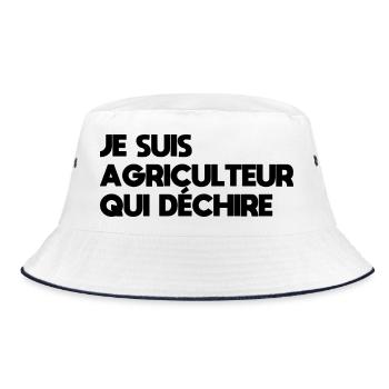 I'm a farmer who tears - Bucket Hat - white/navy - Front
