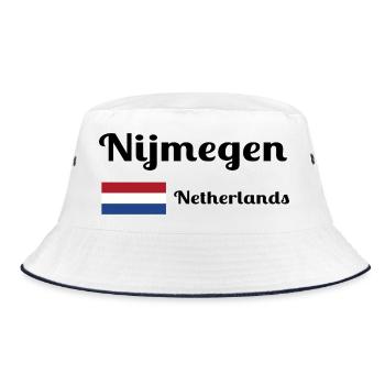 Nijmegen Netherlands - Stylish prints - Bucket Hat - white/navy - Front