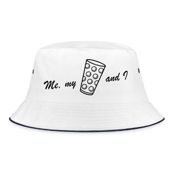 Me my Dubbeglas and I - Bucket Hat - Weiß/Navy - Vorne