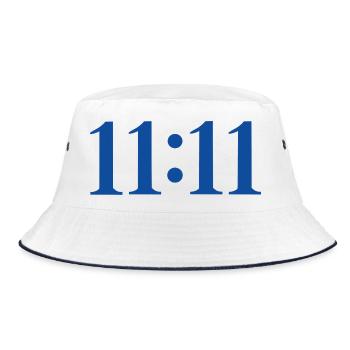 11:11 - Bucket Hat - Weiß/Navy - Vorne