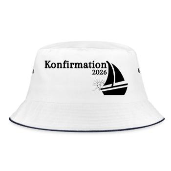 Confirmation 2026 Horizon Ship Cross Anchor Heart - Bucket Hat - white/navy - Front