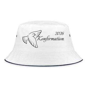 Confirmation 2026 Trinity Flying Dove - Bucket Hat - white/navy - Front