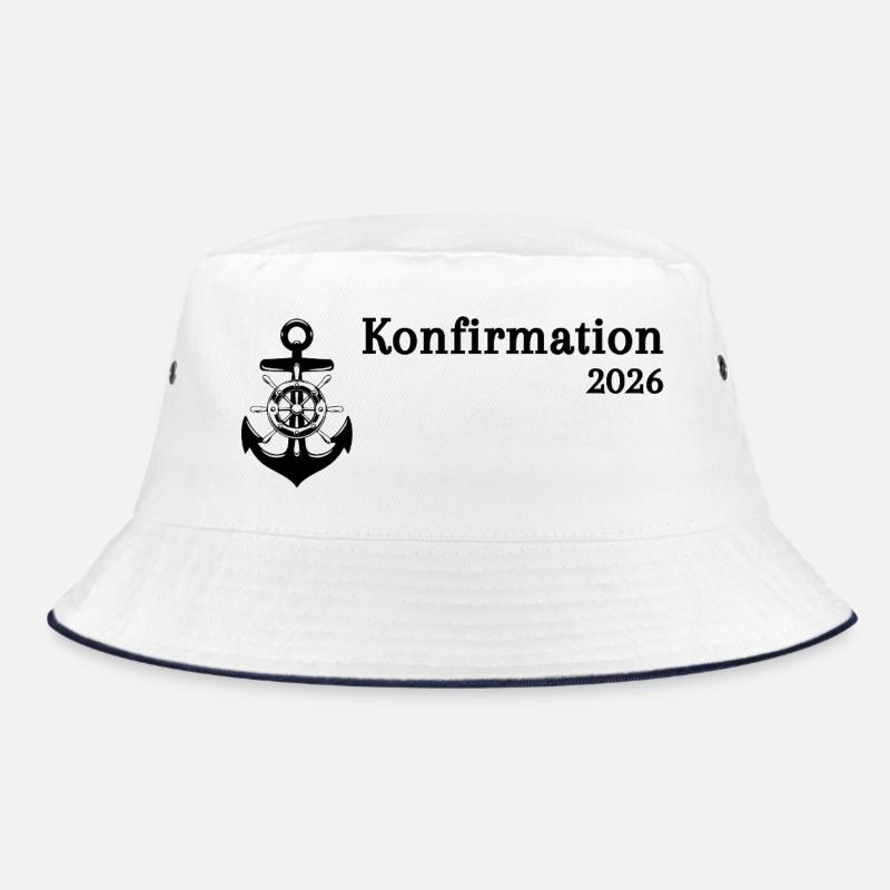 Konfirmation 2026 Glaube christlich Anker Ruder Bucket Hat
