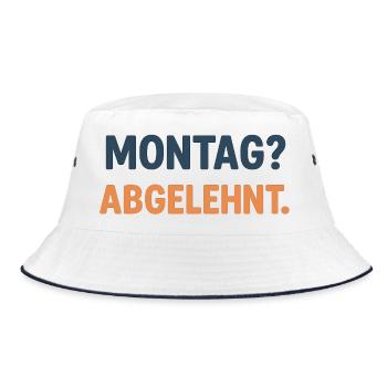 Monday Rejected Graphic T-Shirt - Bucket Hat - white/navy - Front