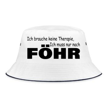 Therapie FÖHR - Bucket Hat - Weiß/Navy - Vorne