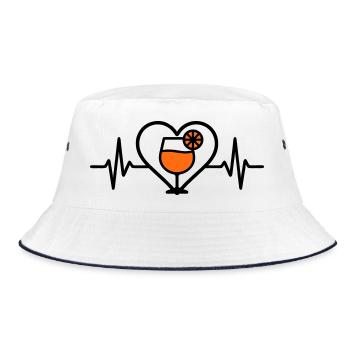 Spritz Heart Cocktail Aperitif - Bucket Hat - white/navy - Front
