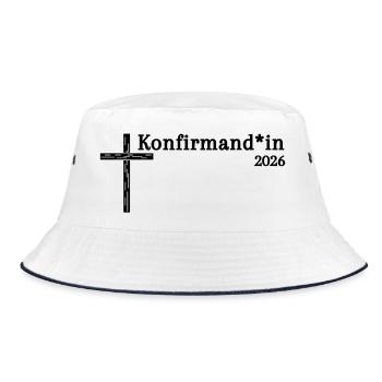 Celebrate gender-equitable confirmation in 2026 Cross - Bucket Hat - white/navy - Front