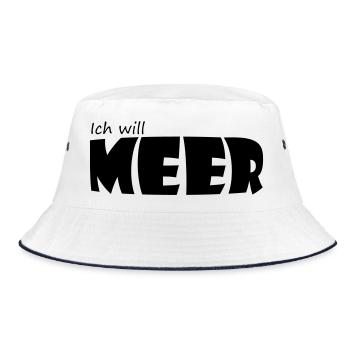 ICH WILL MEER - Bucket Hat - Weiß/Navy - Vorne