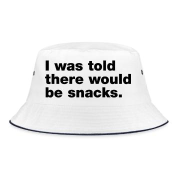 Man sagte mir, es gäbe Snacks - Bucket Hat - Weiß/Navy - Vorne